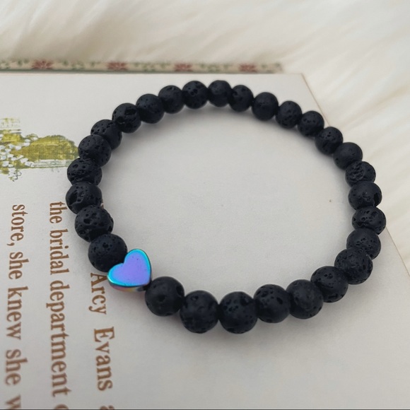 Brand New ♥️ Handmade Lava Stone Beaded Bracelet Men Women everyday wear - Picture 2 of 2